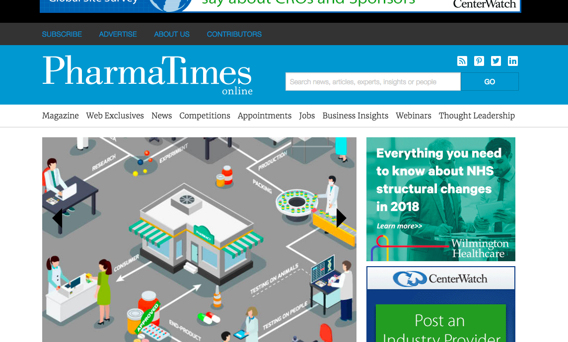 PharmaTimes – in depth news features and insights for the pharmaceutical and healthcare sectors